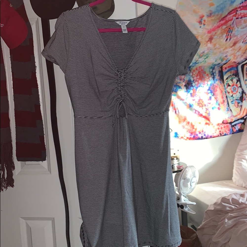 Black and white pin striped dress